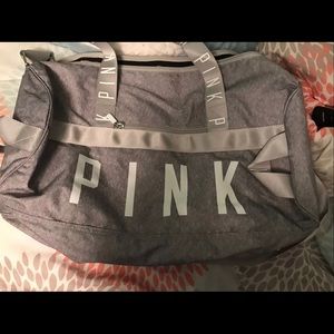Pink duffel bag